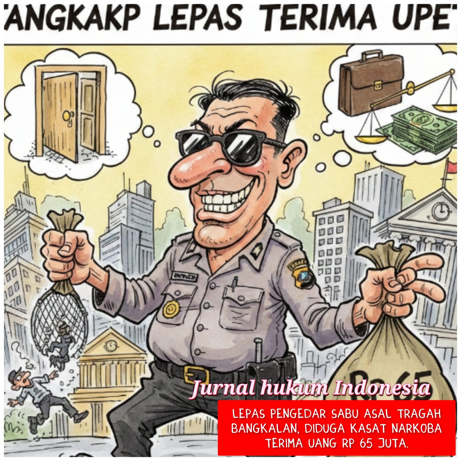 Lepas Pengedar Sabu Asal Tragah Bangkalan, Diduga Kasat Narkoba Terima Uang Rp 65 Juta.