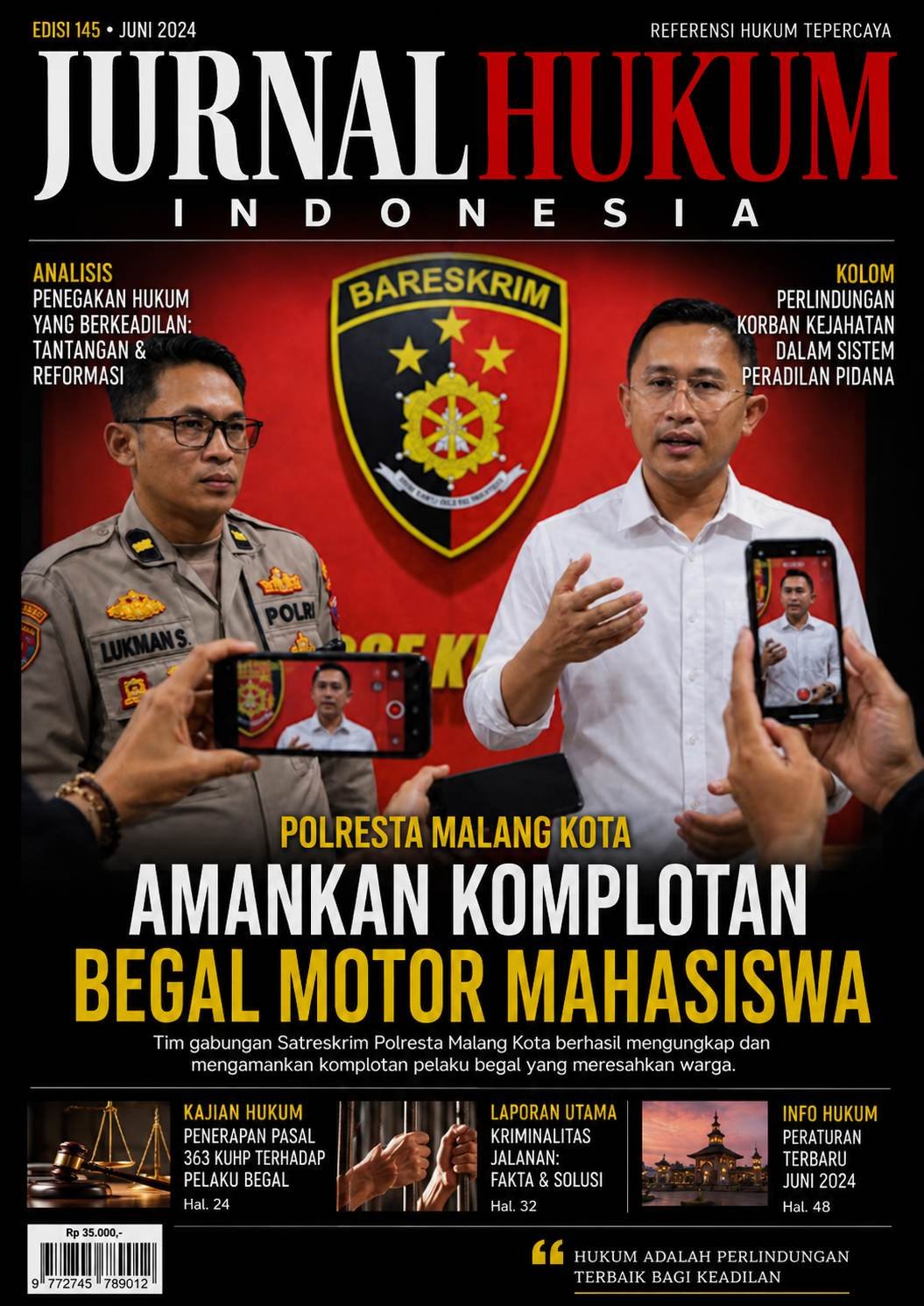 Polresta Malang Kota Amankan Komplotan Begal Motor Mahasiswa