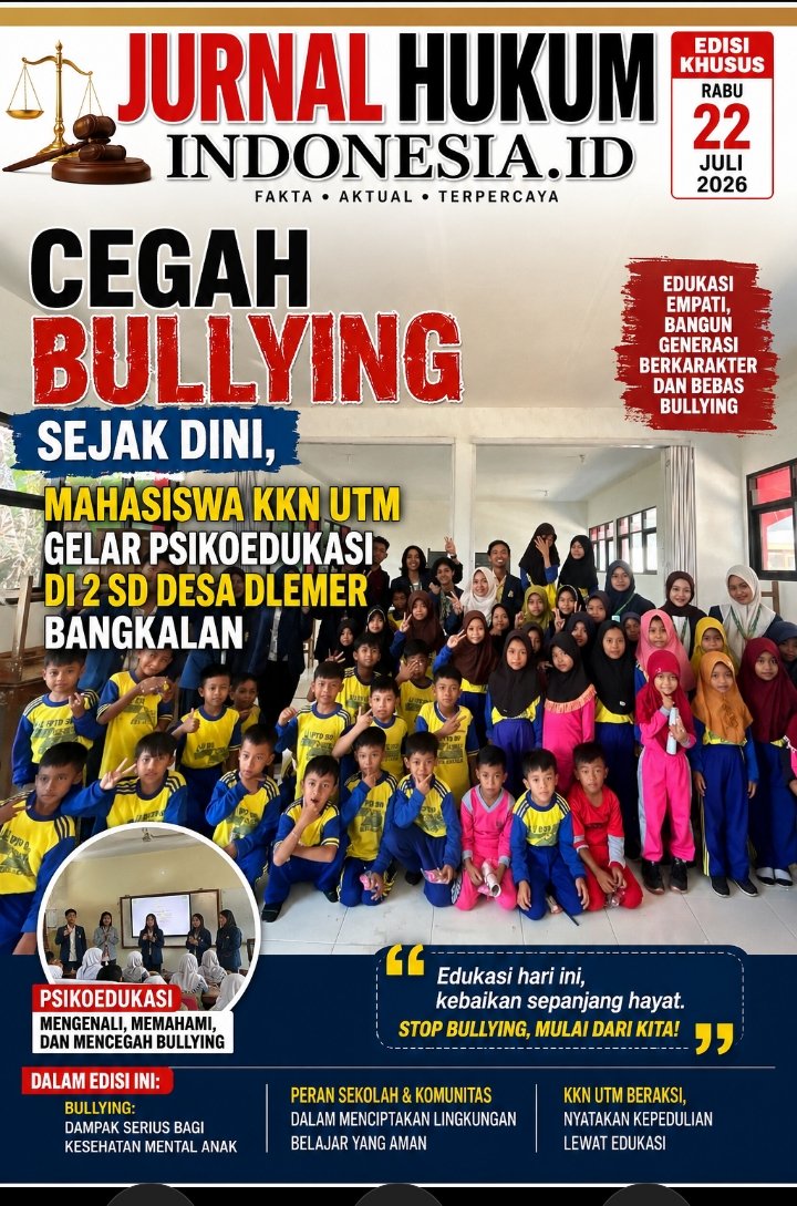 Cegah Bullying Sejak Dini, Mahasiswa KKN UTM Gelar Psikoedukasi di 2 SD Desa Dlemer Bangkalan 
