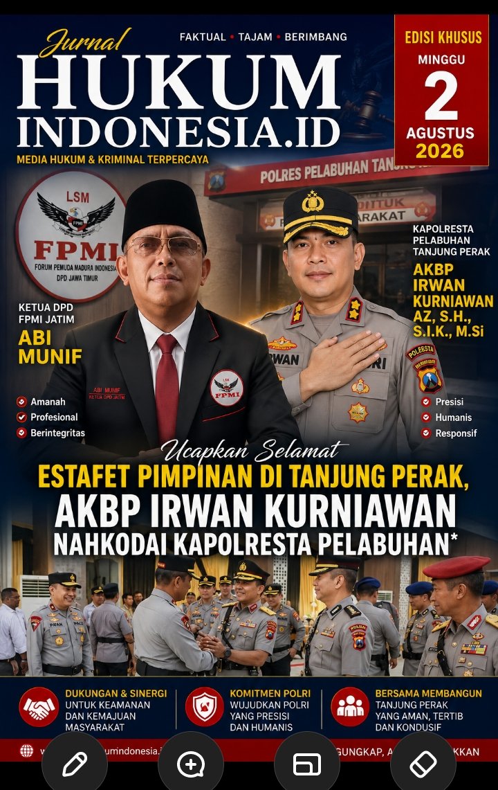 KETUA DPD FPMI JATIM ABI MUNIF Ucapkan selamat Estafet Pimpinan di Tanjung Perak, AKBP Irwan Kurniawan Nahkodai Kapolresta Pelabuhan