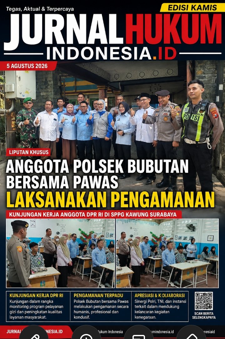 Anggota Polsek Bubutan Bersama Pawas Laksanakan Pengamanan Kunjungan Kerja Anggota DPR RI di SPPG Kawung Surabaya