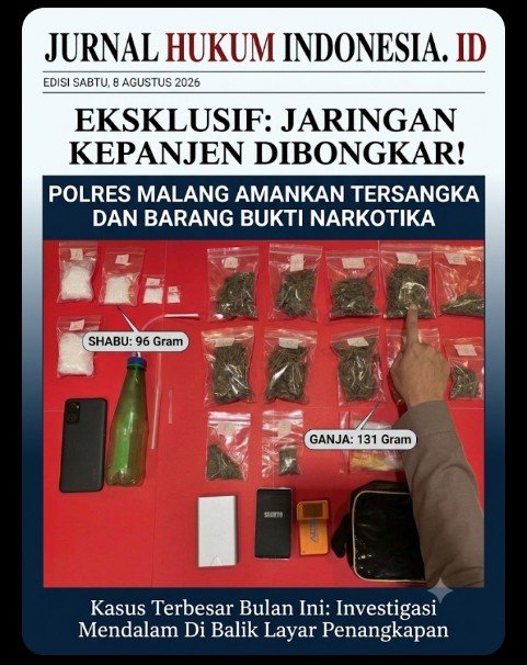 Polres Malang Amankan Tersangka Pengedar Narkoba di Kepanjen, Sita Sabu 96 Gram dan Ganja 131 Gram
